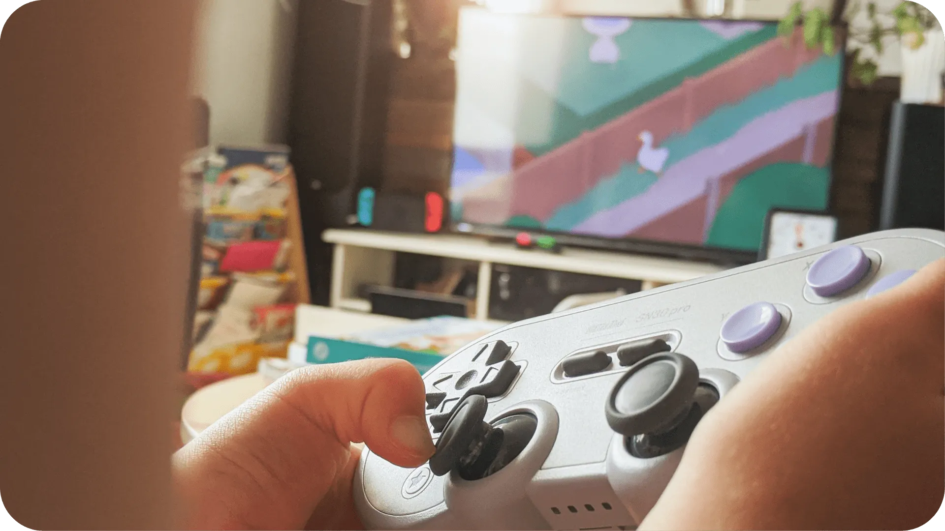 A child playing a video game.